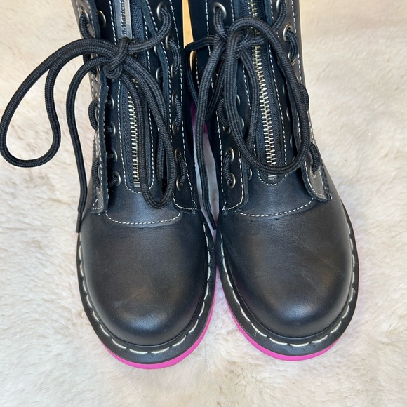 Dr. Martens 1460 Pink Sole Wanama Leather Jungle Zip Boots 6 - Picture 3 of 10